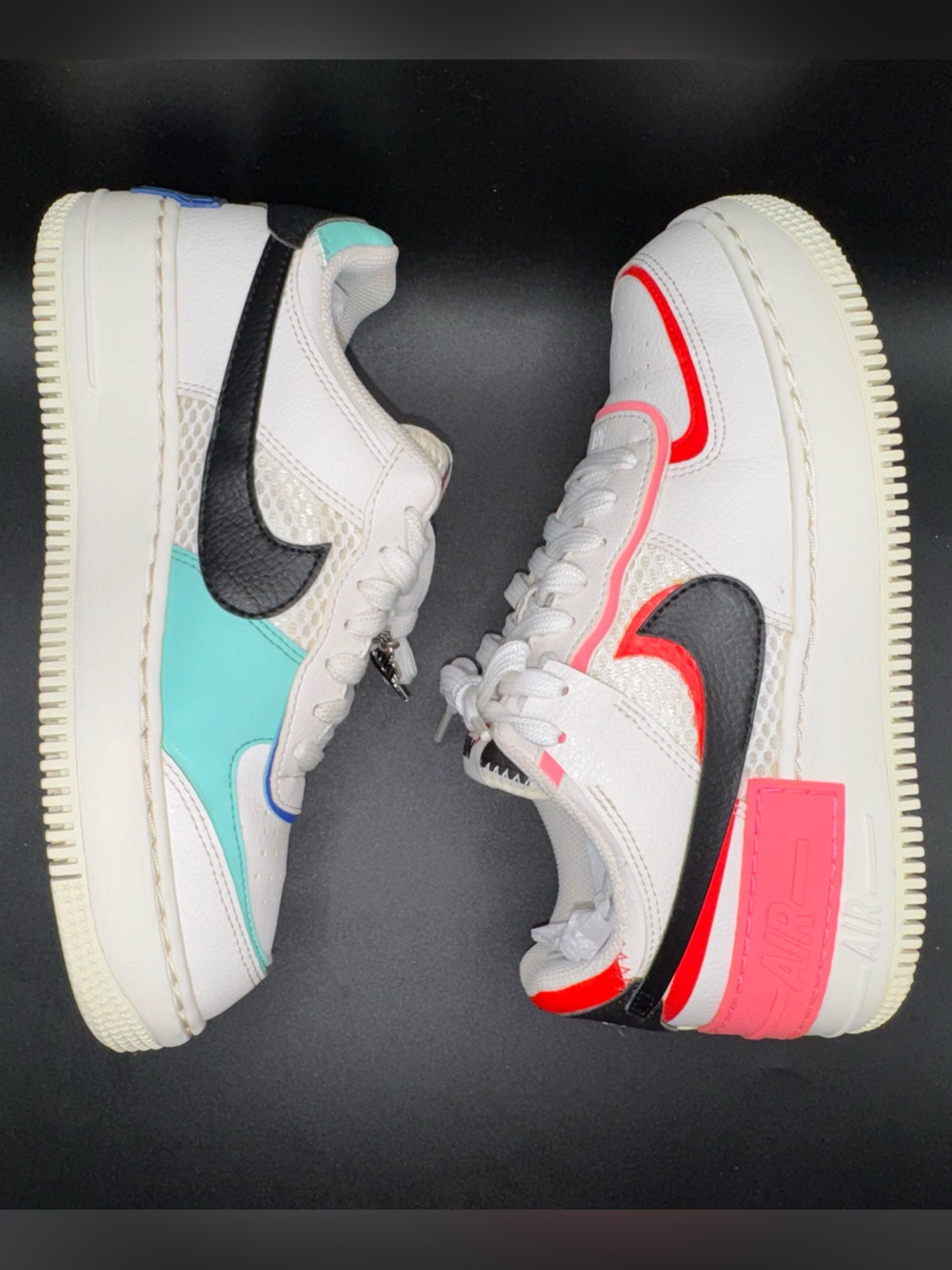 Nike Air Force 1 Shadow White Multi-Color Leather Sneakers Women’s 7 - Picture 6 of 17